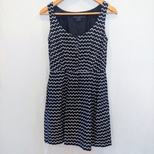 French Connection Navy & White Zig Zag Mini Dress
